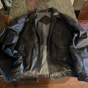 Men's Leather Jacket - Roundtree & Yorke - Size Large